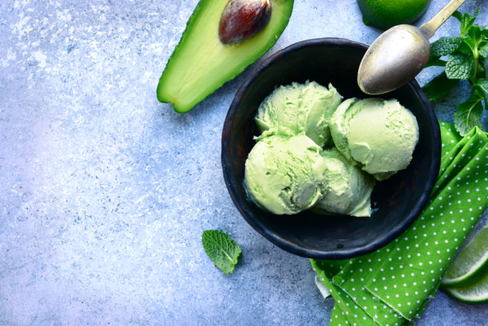 десертное меню из мороженого авокадо